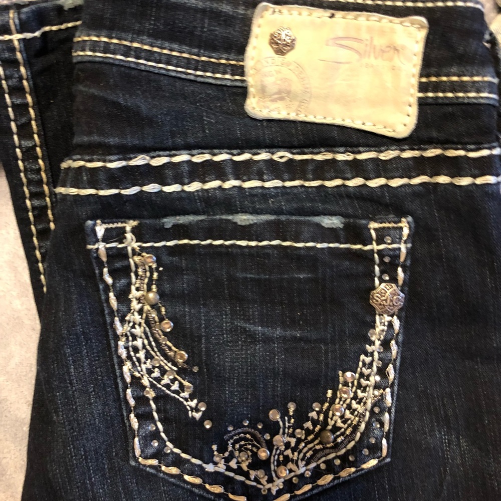 Silver skinny jeans